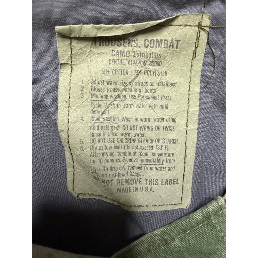 Vintage Cargo Pants Mens Large Camo Woodland Military Tactical BDU Distressed - Picture 6 of 13